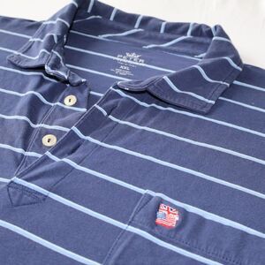 Peter Millar Striped Polo Shirt American British Flag XXL